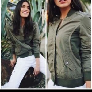 Marrakech Sz S Vista Zip Bomber Jacket Green Y2K 90s